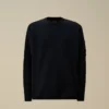 Maglione a girocollo in ciniglia di cotone con lente