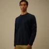 Maglione a girocollo in ciniglia di cotone con lente