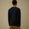Maglione a girocollo in ciniglia di cotone con lente