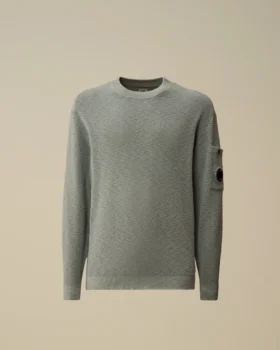 Maglione a girocollo in cotone/nylon con motivo a Lens