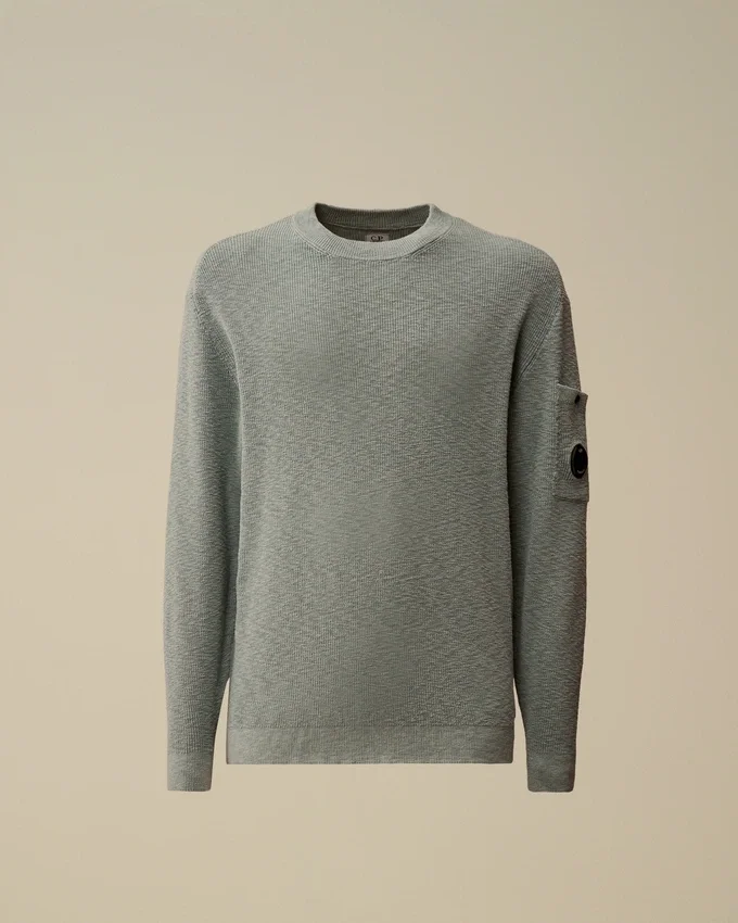 Maglione a girocollo in cotone/nylon con motivo a Lens