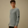 Maglione a girocollo in cotone/nylon con motivo a Lens