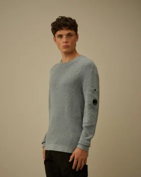 Maglione a girocollo in cotone/nylon con motivo a Lens