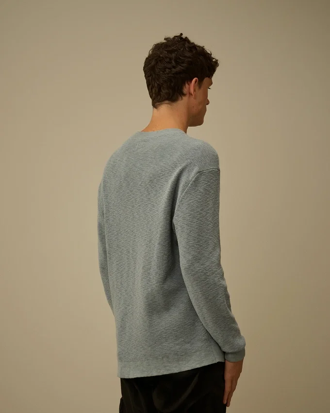 Maglione a girocollo in cotone/nylon con motivo a Lens