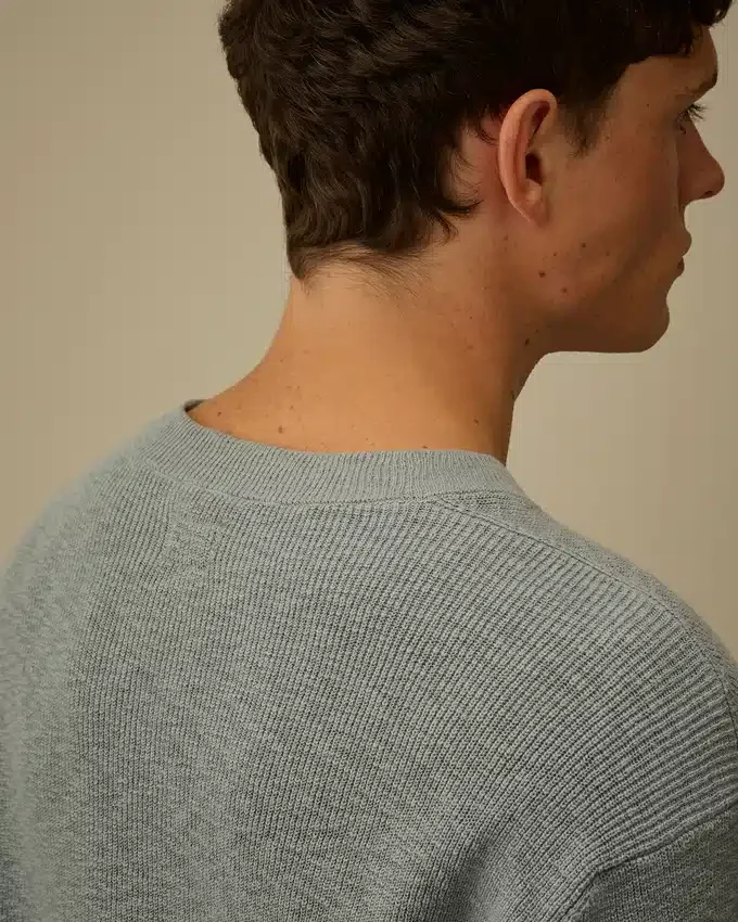 Maglione a girocollo in cotone/nylon con motivo a Lens