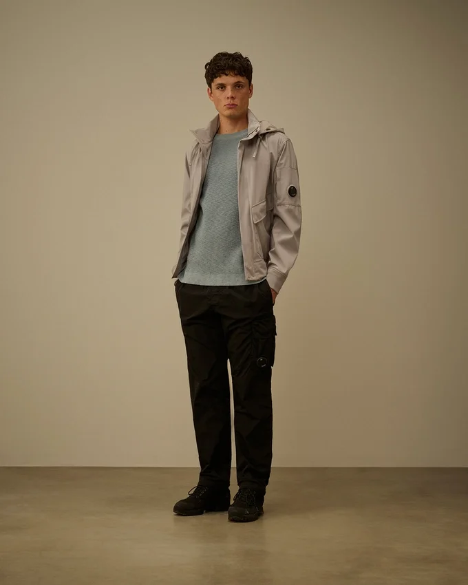 Maglione a girocollo in cotone/nylon con motivo a Lens