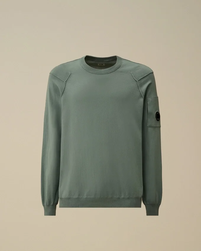 Maglione a girocollo in cotone Sea Island con motivo a Lens