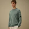 Maglione a girocollo in cotone Sea Island con motivo a Lens