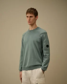 Maglione a girocollo in cotone Sea Island con motivo a Lens