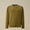 Maglione a girocollo in crêpe di cotone a doppia tintura