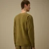 Maglione a girocollo in crêpe di cotone a doppia tintura