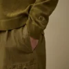 Maglione a girocollo in crêpe di cotone a doppia tintura