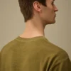 Maglione a girocollo in crêpe di cotone a doppia tintura