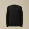Maglione a girocollo in crêpe di cotone con dettaglio “Lens”