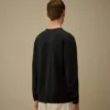 Maglione a girocollo in crêpe di cotone con dettaglio “Lens”