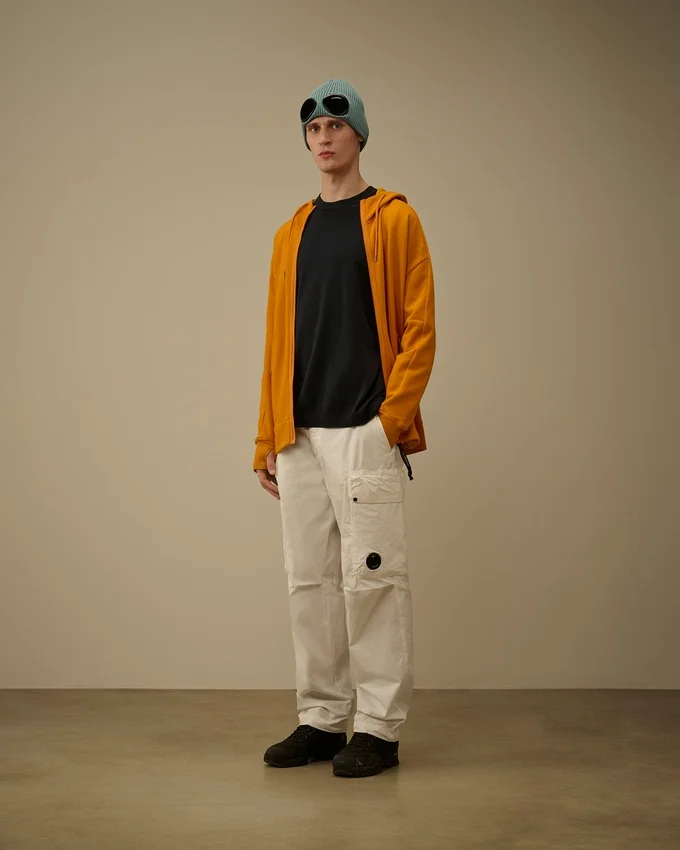 Maglione a girocollo in crêpe di cotone con dettaglio “Lens”