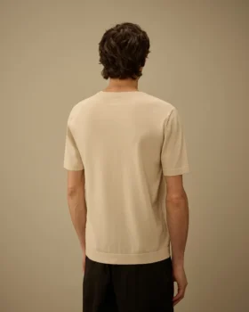 Maglione a maniche corte in crêpe di cotone