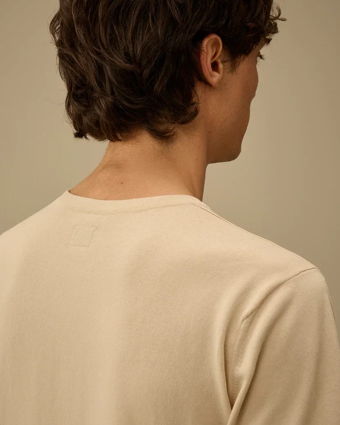 Maglione a maniche corte in crêpe di cotone