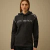 Maglione con cappuccio in ciniglia di cotone a doppia tintura