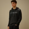 Maglione con cappuccio in ciniglia di cotone a doppia tintura