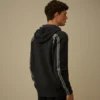 Maglione con cappuccio in ciniglia di cotone a doppia tintura