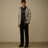 Maglione con cappuccio in ciniglia di cotone a doppia tintura