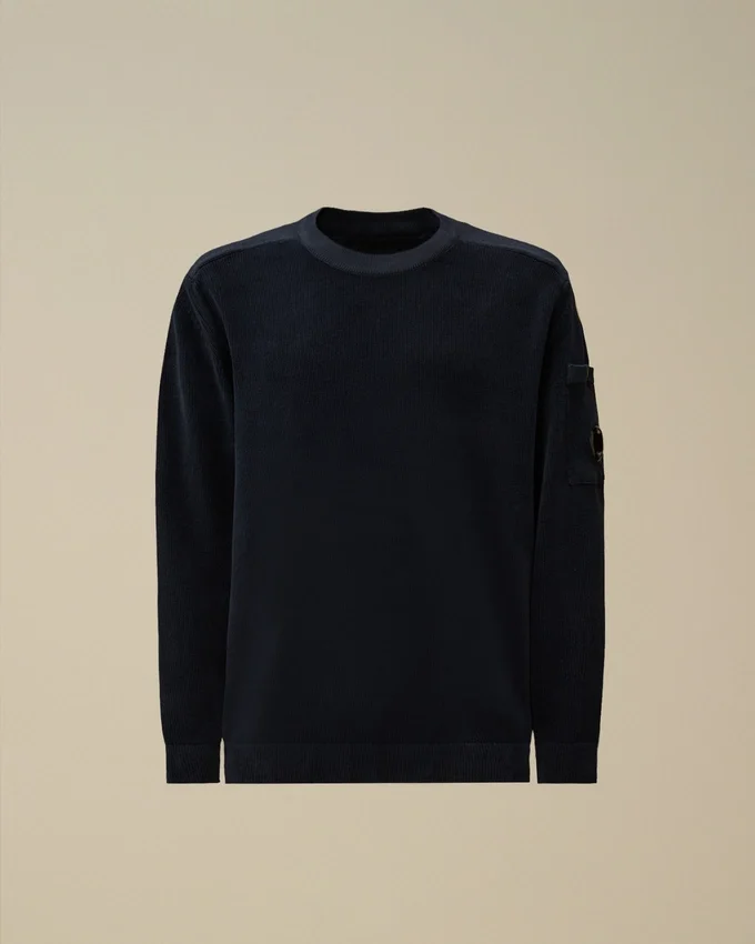 Maglione in ciniglia di cotone con motivo a lente