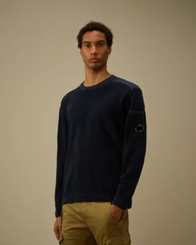 Maglione in ciniglia di cotone con motivo a lente