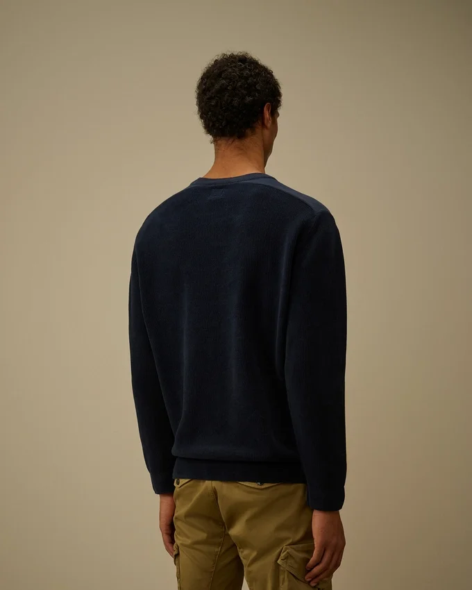 Maglione in ciniglia di cotone con motivo a lente