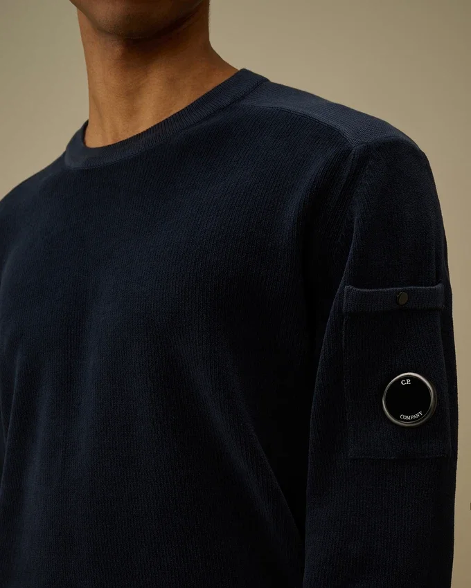 Maglione in ciniglia di cotone con motivo a lente