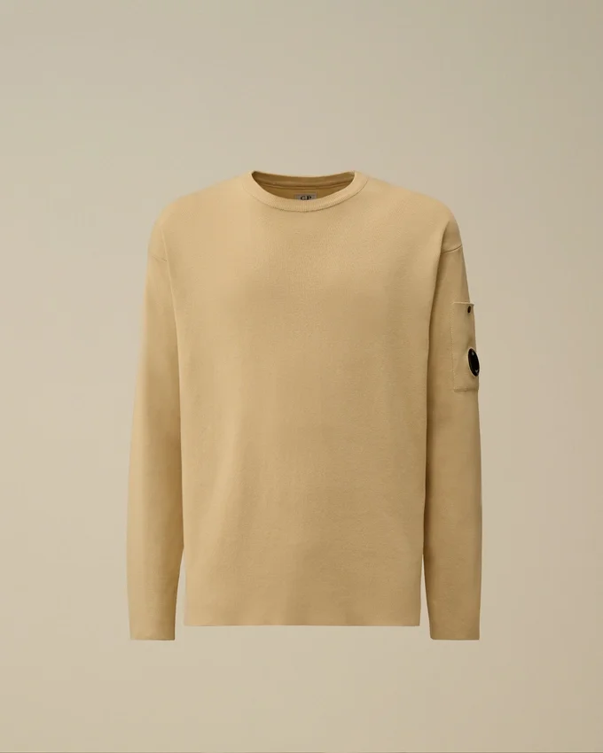 Maglione in cotone Sea Island con dettaglio a forma di Lens
