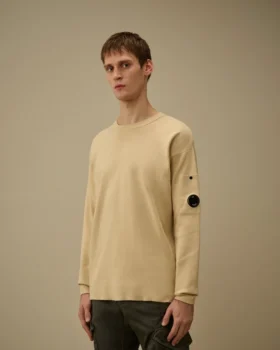 Maglione in cotone Sea Island con dettaglio a forma di Lens