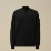 Maglione in crêpe di cotone con mezza zip