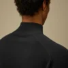 Maglione in crêpe di cotone con mezza zip