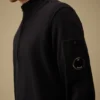 Maglione Lens in cotone Sea Island con mezza zip