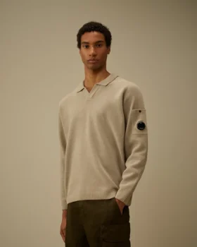 Maglione Polo in ciniglia di cotone con lente