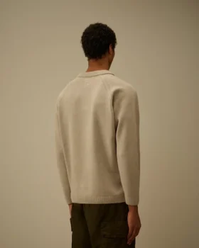 Maglione Polo in ciniglia di cotone con lente