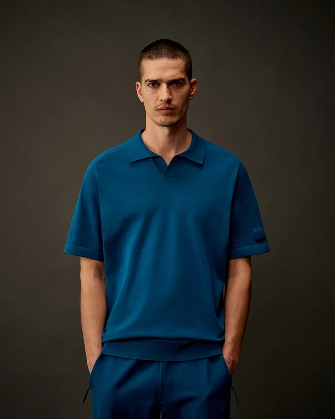 Maglione polo in cotone elasticizzato della Metropolis Series