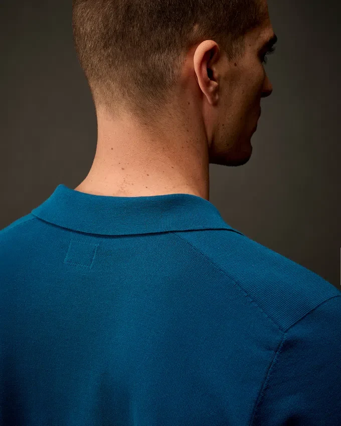 Maglione polo in cotone elasticizzato della Metropolis Series