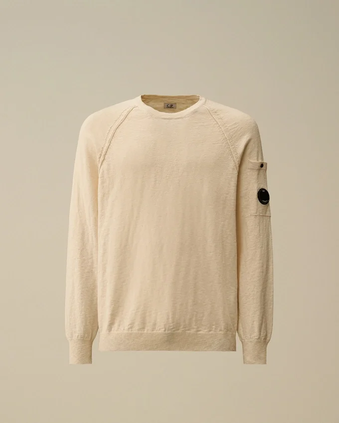 Maglione raglan a girocollo in misto cotone e nylon