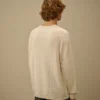 Maglione raglan a girocollo in misto cotone e nylon
