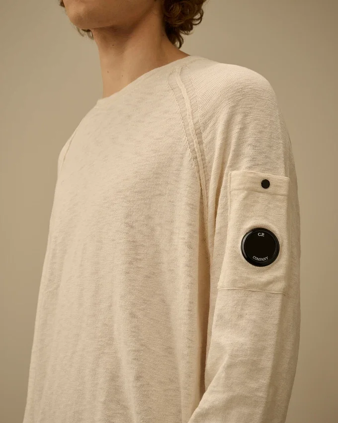 Maglione raglan a girocollo in misto cotone e nylon