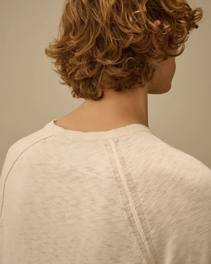 Maglione raglan a girocollo in misto cotone e nylon