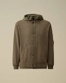 Maglione reversibile con cappuccio in misto cotone