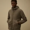 Maglione reversibile con cappuccio in misto cotone
