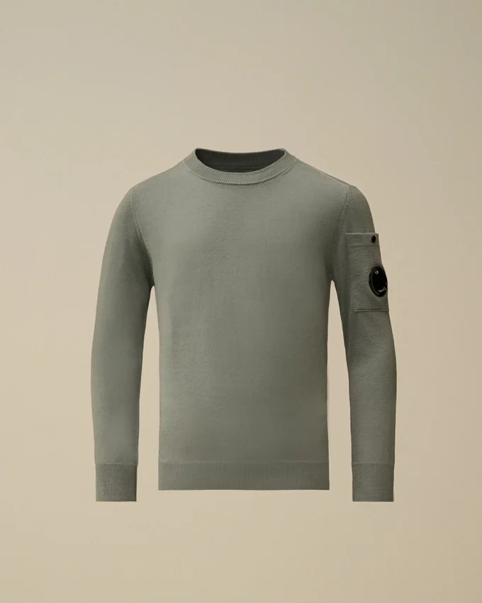 Maglione U16 in cotone con collo rotondo e Lens