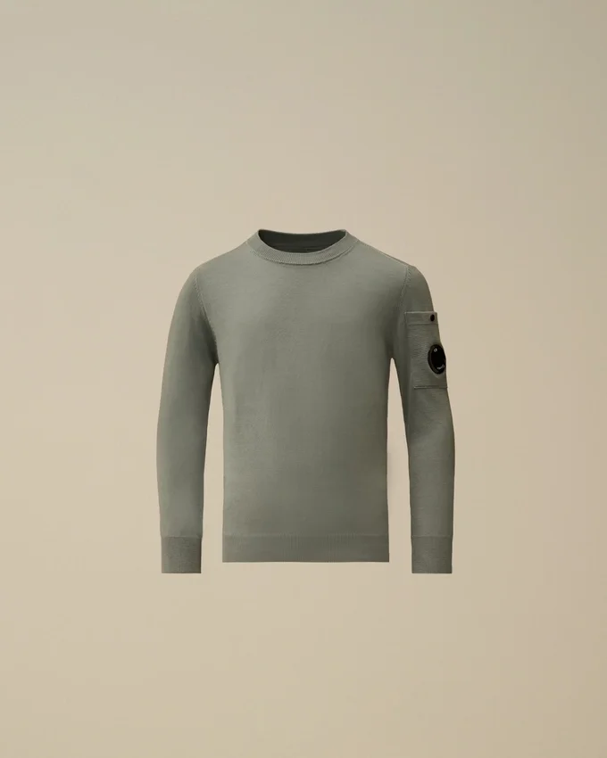 Maglione U16 in cotone con collo rotondo e Lens