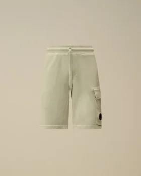 Pantaloncini cargo in felpa di cotone a trama diagonale
