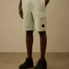 Pantaloncini cargo in felpa di cotone a trama diagonale