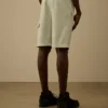 Pantaloncini cargo in felpa di cotone a trama diagonale